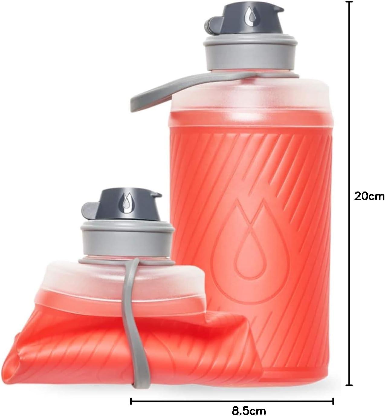 imageHydraPak Flux Collapsible Backpacking Water Bottle 750ml 1L 15L BPA Free Ultra Light SpillProof Twist CapRedwood Red