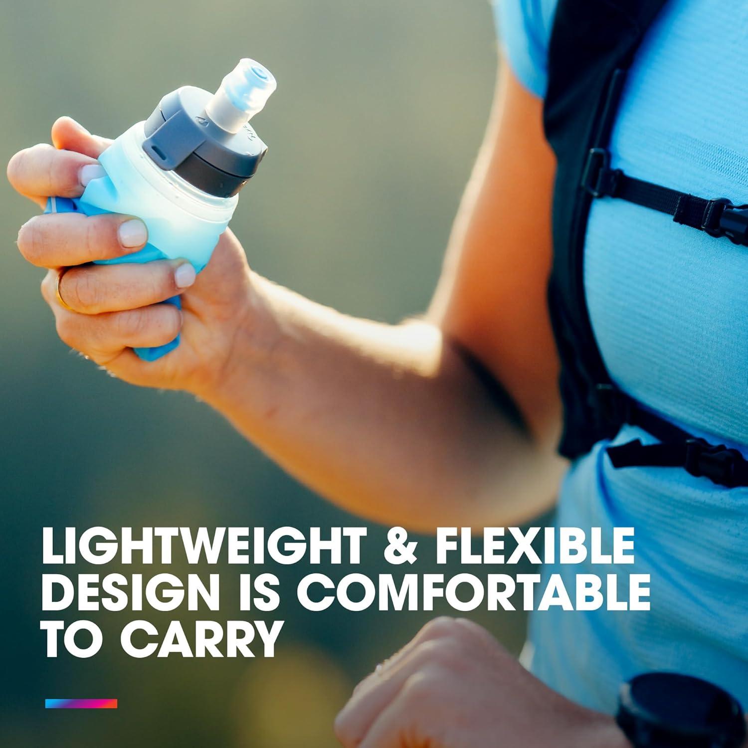 imageHydraPak SoftFlask Speed 500ml Compressible Soft Flask Water Bottle Perfect Fit for Hydration Vests and Running Packs with Easy Open Cap 500ml17oz500ml