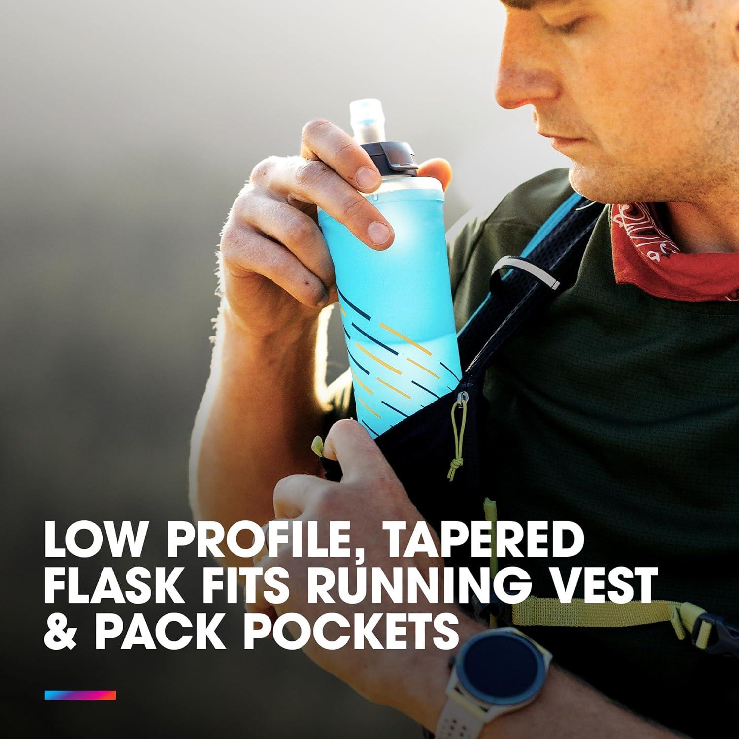imageHydraPak SoftFlask Speed 500ml Compressible Soft Flask Water Bottle Perfect Fit for Hydration Vests and Running Packs with Easy Open Cap 500ml17oz500ml