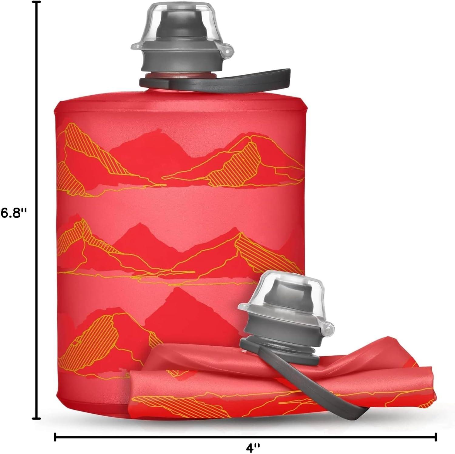 imageHydraPak Stow Collapsible Backpacking Water Bottle 350ml 500ml 1L BPA Free Ultra Light SpillProof Twist CapMTN Redwood