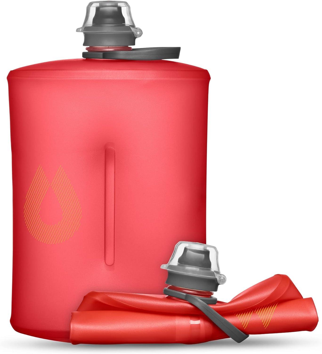 imageHydraPak Stow Collapsible Backpacking Water Bottle 350ml 500ml 1L BPA Free Ultra Light SpillProof Twist CapRedwood