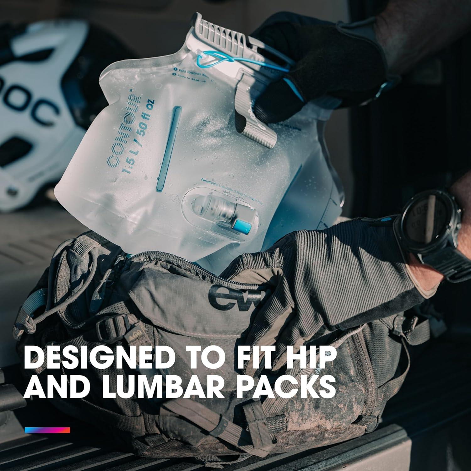 imageHydraPak Water Reservoir 15L 2L 3L Hydration Bladder Fits Most Backpacks HighFlow Bite Valve Leak Proof Fully Reversible and Dishwasher SafeContour Lumbar