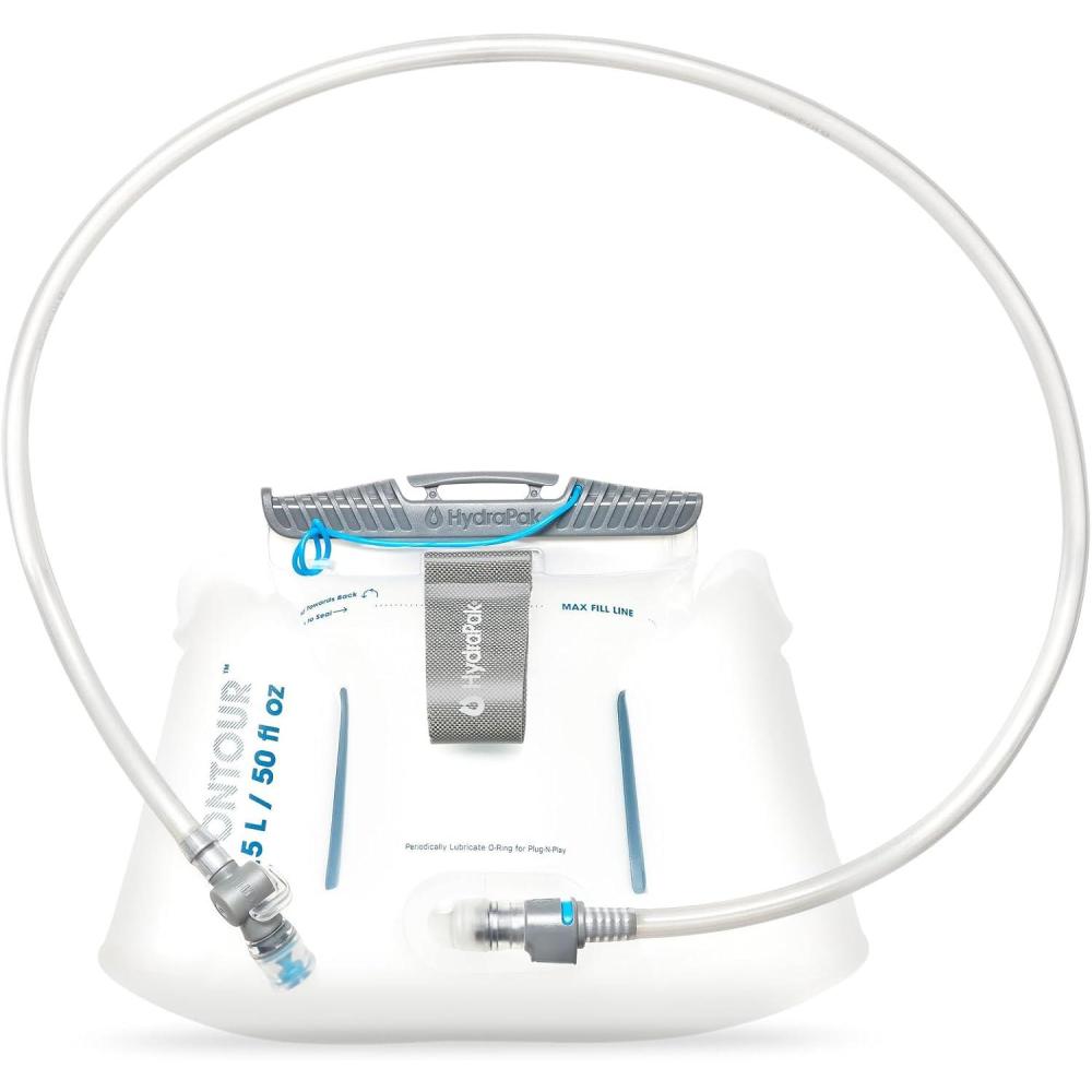 imageHydraPak Water Reservoir 15L 2L 3L Hydration Bladder Fits Most Backpacks HighFlow Bite Valve Leak Proof Fully Reversible and Dishwasher SafeContour Lumbar