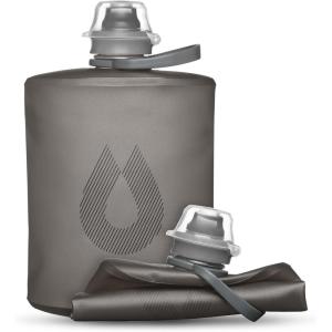 HydraPak Stow – Collapsible Backpacking Water Bottle (350ml, 500ml, 1L) – BPA Free, Ultra Light, Spill-Proof Twist Cap(Mammoth Grey)