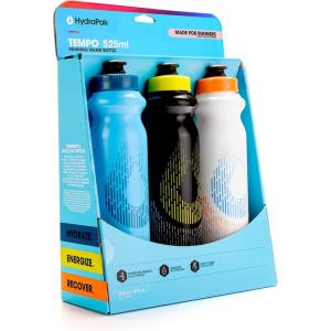 HydraPak Tempo Handheld Running Water Bottle 3-Pack – Made for Runners, Marathon Training and Race Day Squeeze Bottle. Perfect for Hydration, Electrolytes, Recovery and Nutrition Mixes.(525 ml (Pack of 3))