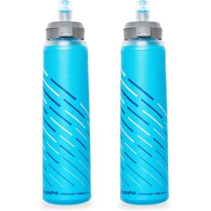 HydraPak UltraFlask Speed (500ml or 600ml) – Collapsible Soft Flask Water Bottle for Hydration Vests and Running Packs with Easy Open Cap(500ml Speed – 2 Pack – Without Drink Straw)