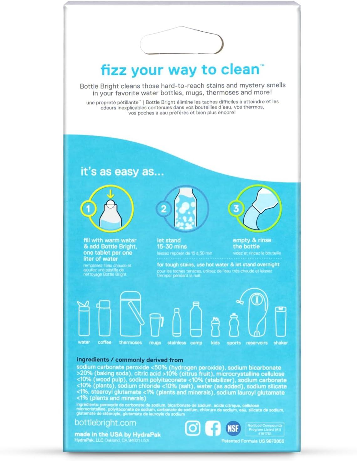 imageBottle Bright Clean Stainless Steel Thermos Tumbler Insulated and Reusable Water Bottles Cleaning Tablets are Easy and Safe to Use12 Count Pack of 1