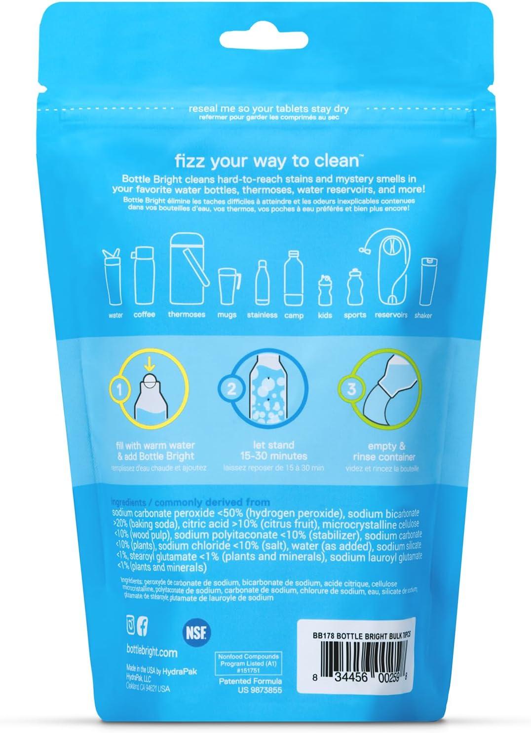 imageBottle Bright Clean Stainless Steel Thermos Tumbler Insulated and Reusable Water Bottles Cleaning Tablets are Easy and Safe to Use78 Count Pack of 1