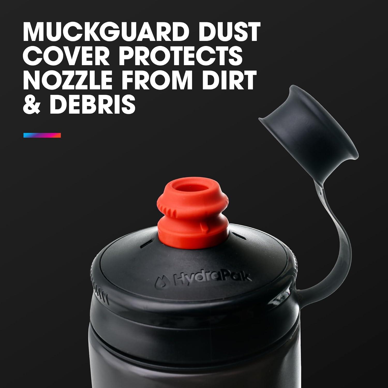 imageHydraPak Polar Bottle Breakaway Muck Mountain Bike Water Bottle 2Pack High Flow Cycling ampamp Sports Squeeze Bottle with Dust Cover Charcoal 440ml15oz