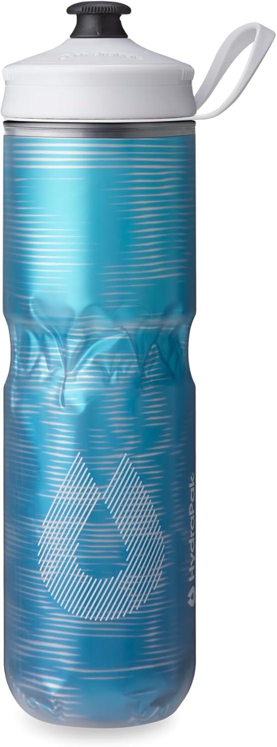 imageHydraPak Polar Bottle Polar Sport Insulated Water Bottle BPAFree Sport ampamp Bike Squeeze Bottle with Handle Splash Gold 700ml 24ozPulse Blue