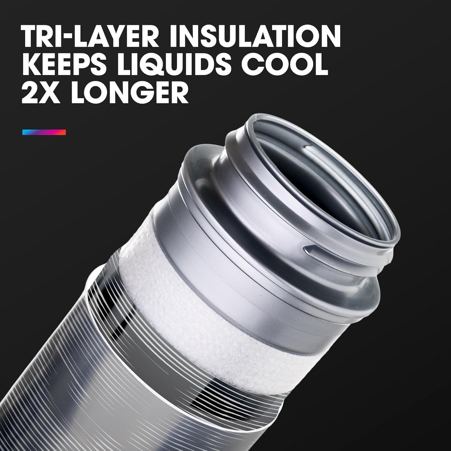 imageHydraPak Polar Bottle Polar Sport Insulated Water Bottle BPAFree Sport ampamp Bike Squeeze Bottle with Handle Splash Gold 700ml 24ozPulse Red