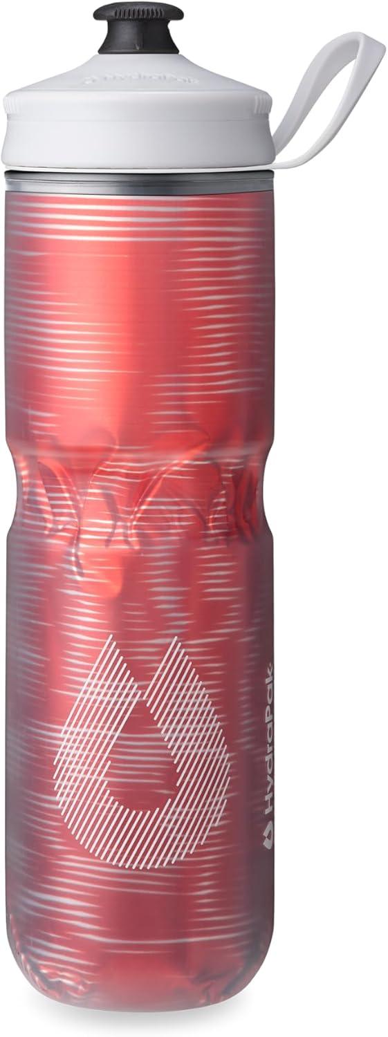 imageHydraPak Polar Bottle Polar Sport Insulated Water Bottle BPAFree Sport ampamp Bike Squeeze Bottle with Handle Splash Gold 700ml 24ozPulse Red
