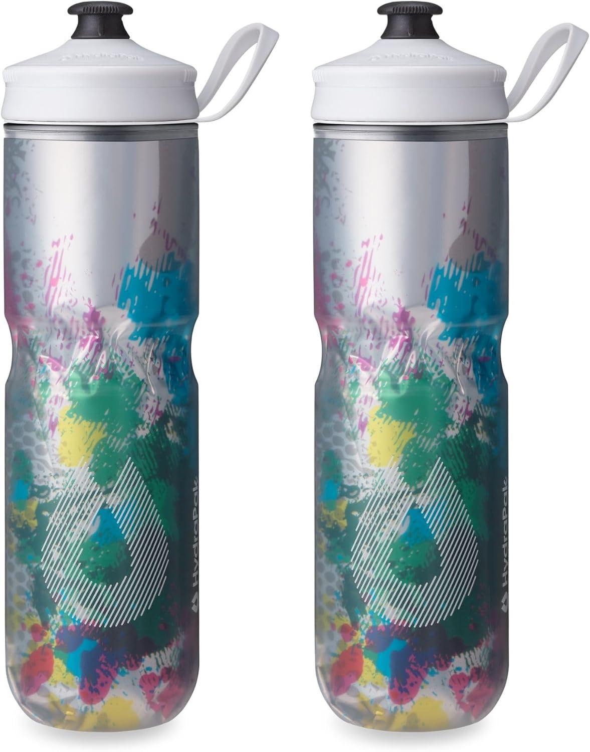 imageHydraPak Polar Bottle Polar Sport Insulated Water Bottle BPAFree Sport ampamp Bike Squeeze Bottle with Handle Splash Gold 700ml 24ozSplash Multi