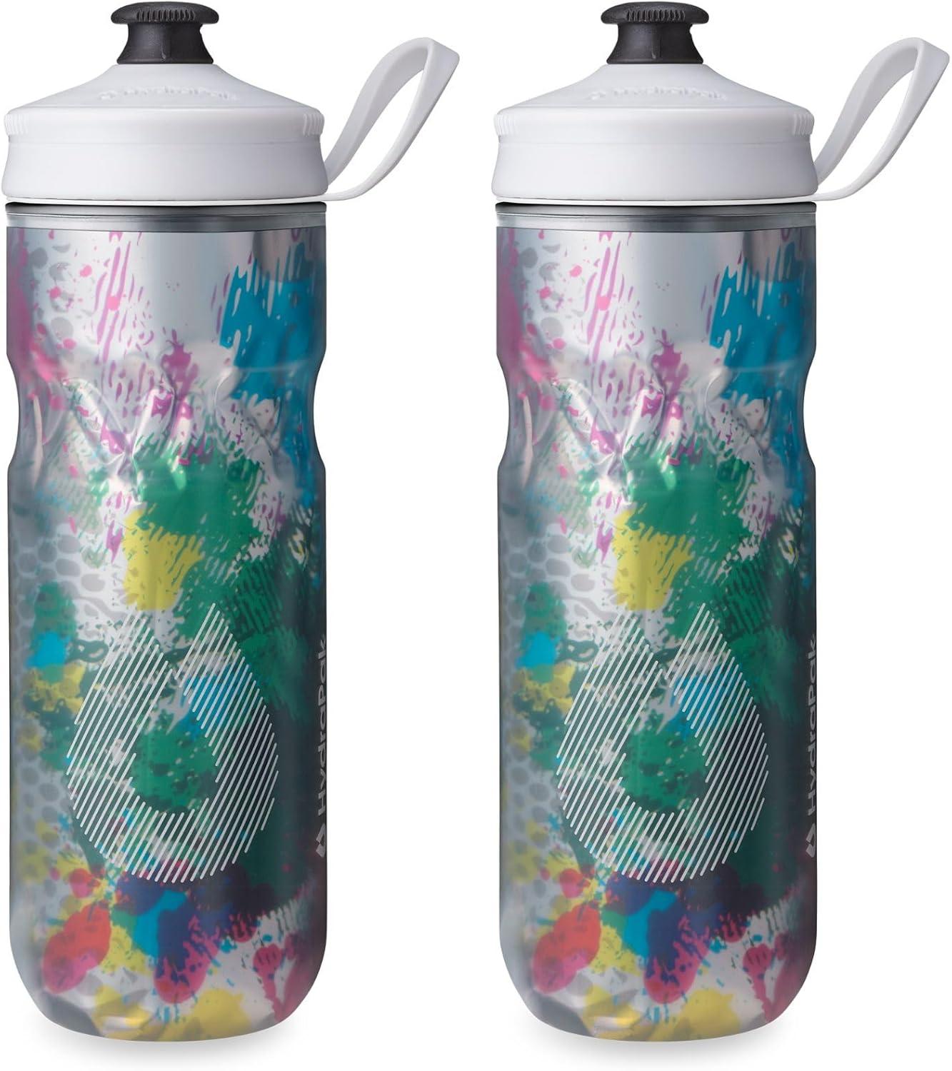 imageHydraPak Polar Bottle Polar Sport Insulated Water Bottle BPAFree Sport ampamp Bike Squeeze Bottle with Handle Splash Gold 700ml 24ozSplash Multi