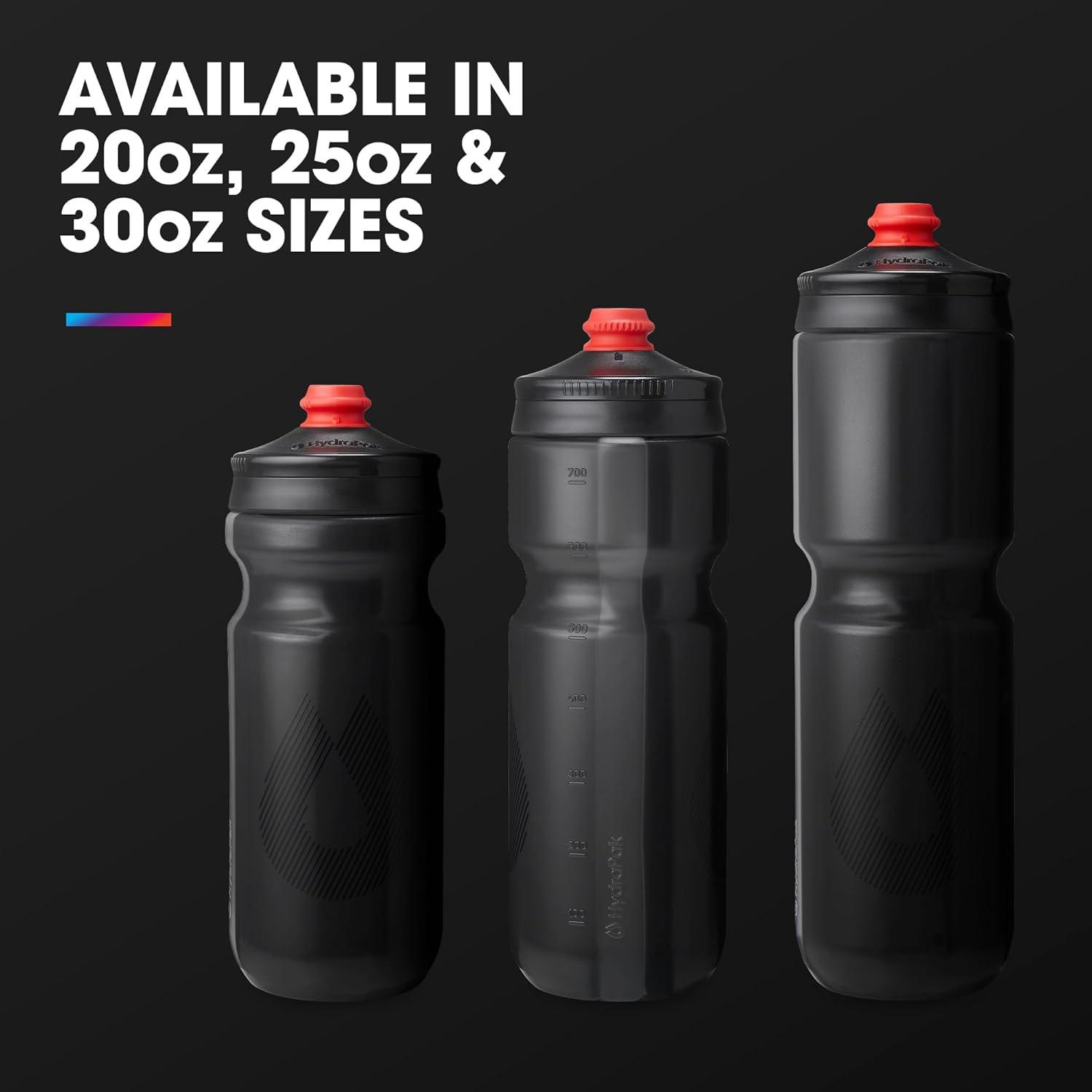 imageHydraPak Breakaway Surge Lightweight Bike Water Bottle 2Pack 20oz 25oz 30oz High Flow Cycling ampamp Sports Squeeze BottleCharcoal