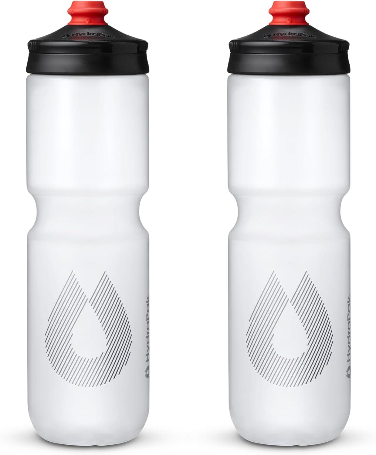 imageHydraPak Breakaway Surge Lightweight Bike Water Bottle 2Pack 20oz 25oz 30oz High Flow Cycling ampamp Sports Squeeze BottleClear