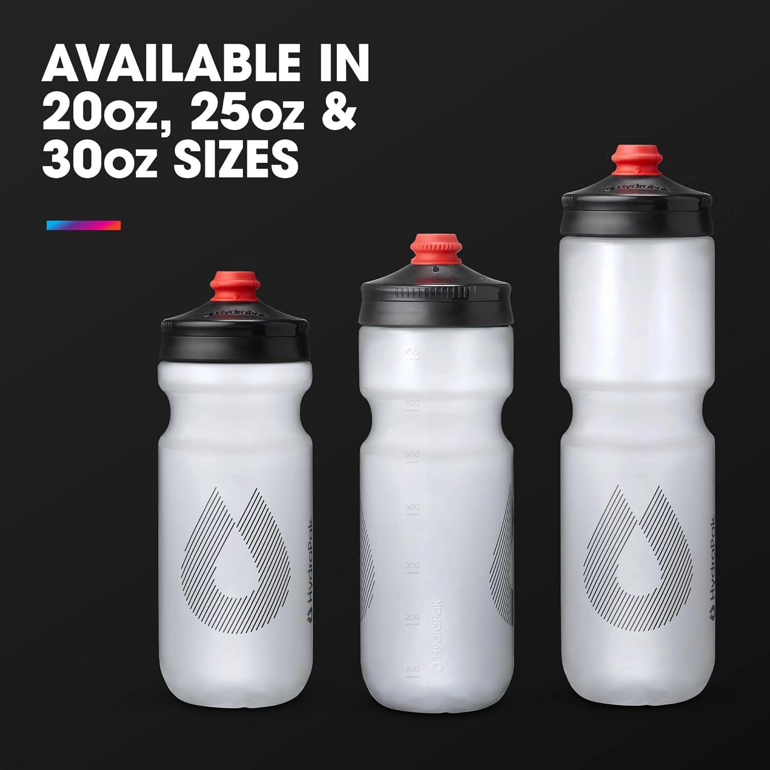 imageHydraPak Breakaway Surge Lightweight Bike Water Bottle 2Pack 20oz 25oz 30oz High Flow Cycling ampamp Sports Squeeze BottleClear