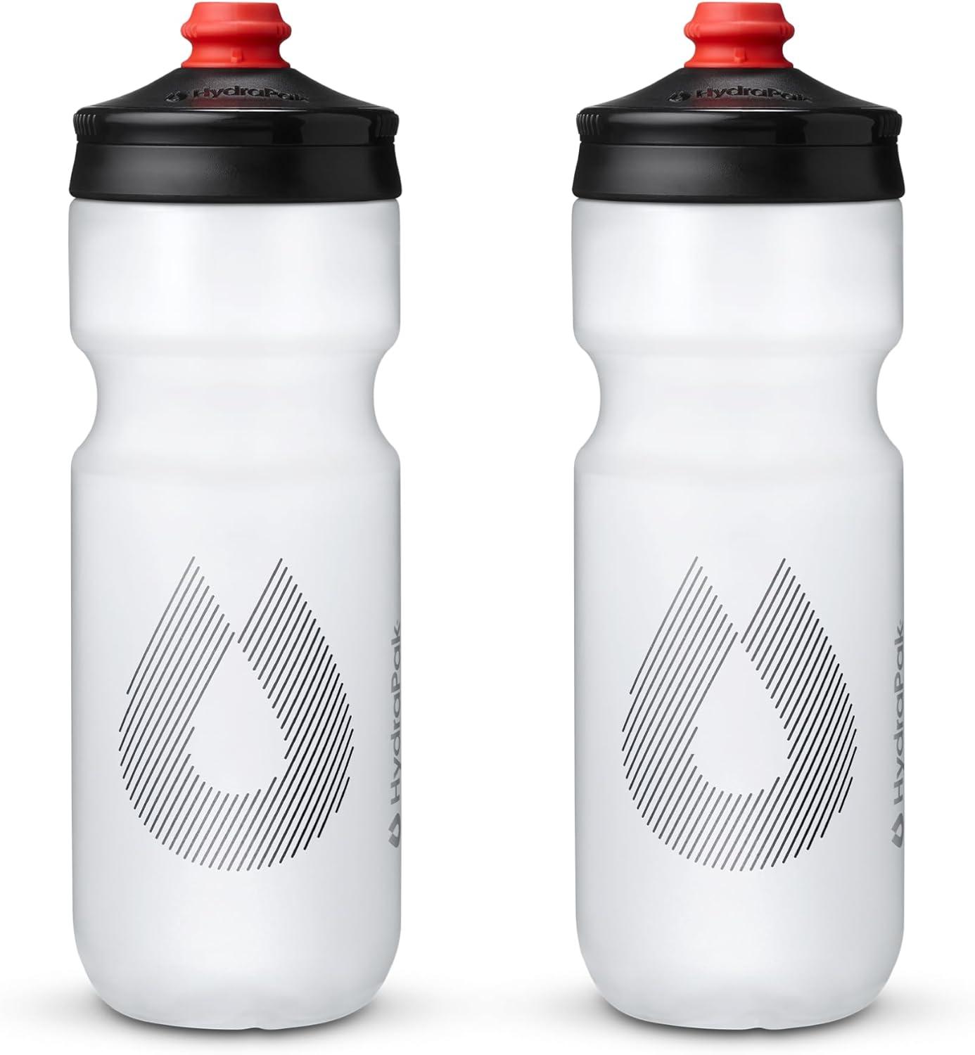 imageHydraPak Breakaway Surge Lightweight Bike Water Bottle 2Pack 20oz 25oz 30oz High Flow Cycling ampamp Sports Squeeze BottleClear