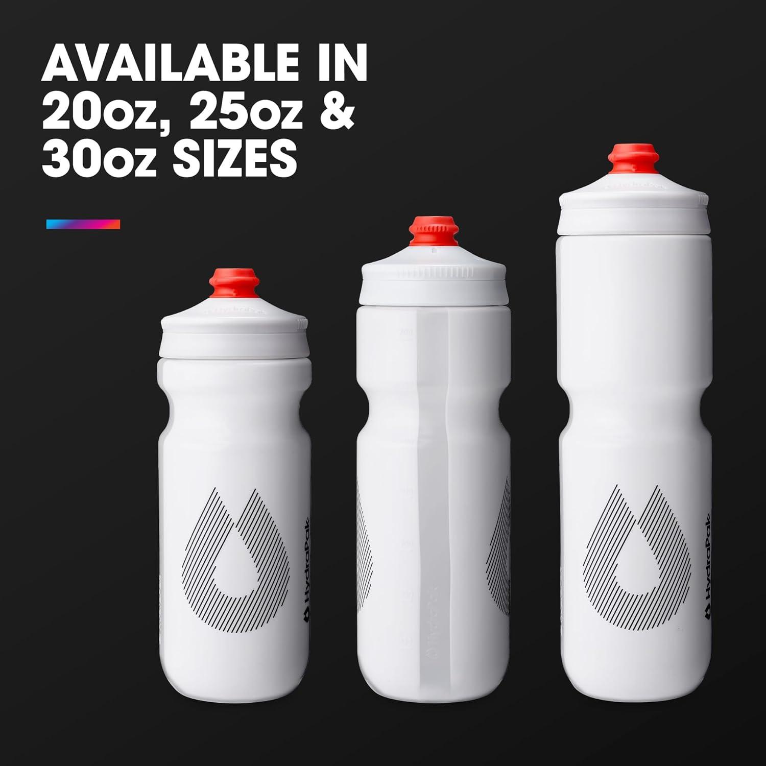 imageHydraPak Breakaway Surge Lightweight Bike Water Bottle 2Pack 20oz 25oz 30oz High Flow Cycling ampamp Sports Squeeze BottleWhite