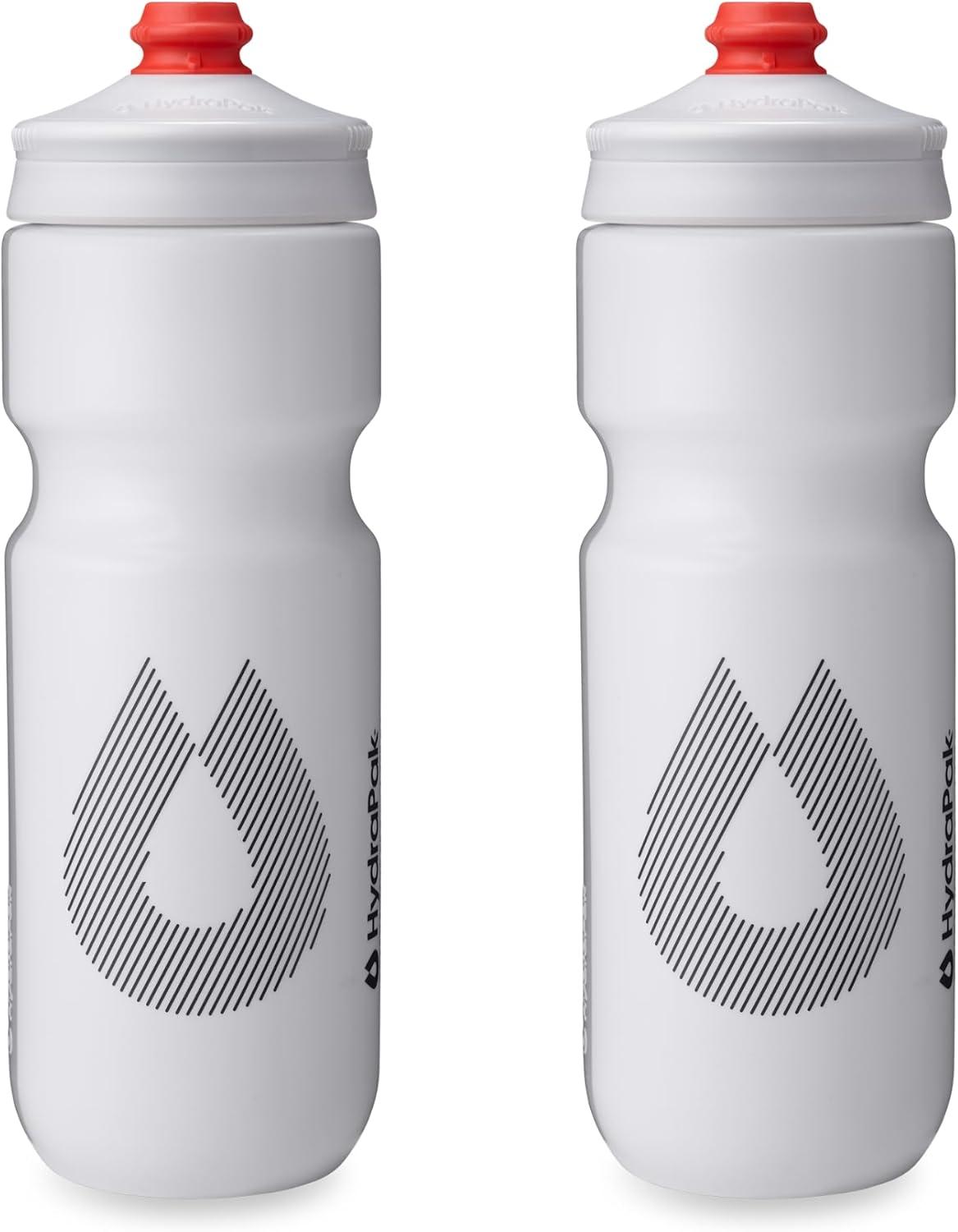 imageHydraPak Breakaway Surge Lightweight Bike Water Bottle 2Pack 20oz 25oz 30oz High Flow Cycling ampamp Sports Squeeze BottleWhite