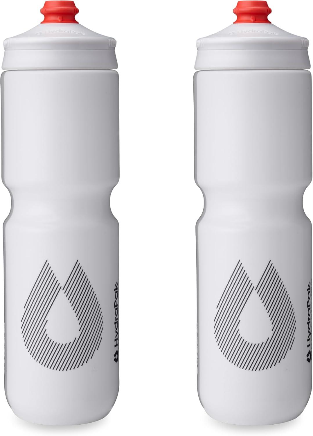imageHydraPak Breakaway Surge Lightweight Bike Water Bottle 2Pack 20oz 25oz 30oz High Flow Cycling ampamp Sports Squeeze BottleWhite