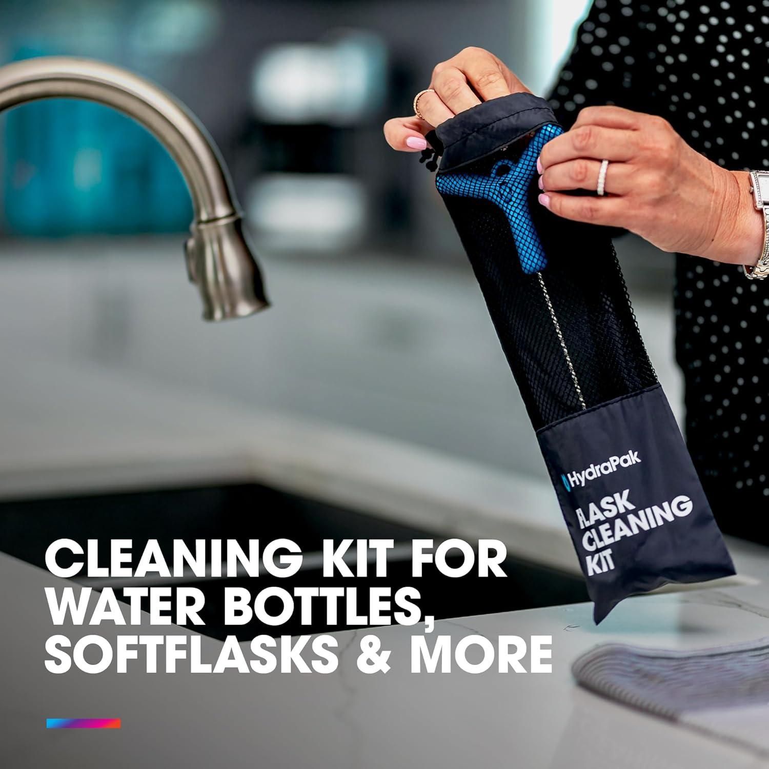 imageHydraPak Flask Cleaning Kit Bristle Brush and Drying Stand BPA ampamp PVC Free Cleans Water Bottles SoftFlasks Coffee Mugs and More