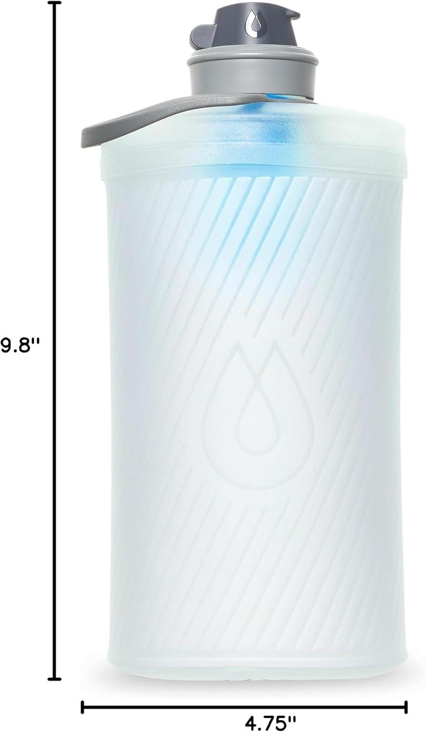 imageHydraPak Flux 15L Filter Kit Collapsible Backpacking Water Bottle BPA Free Ultra Light SpillProof Twist Cap Clear