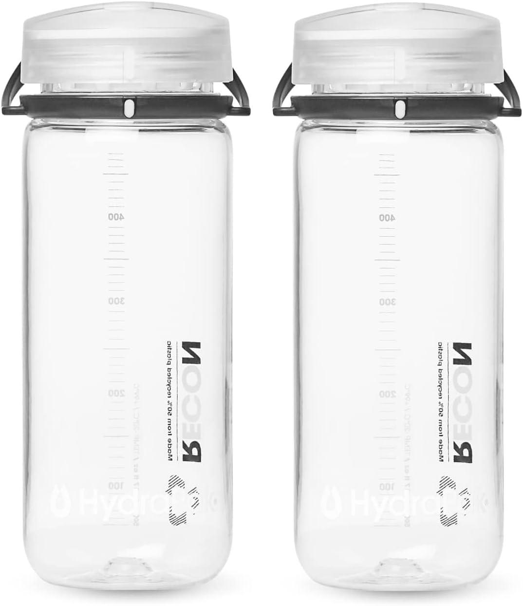 imageHydraPak Recon Twist ampamp Sip Wide Mouth Recycled Plastic Water Bottle 24oz or 32oz Eco Friendly BPA Free Easy CarryClear Black White