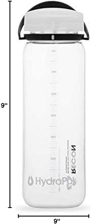 imageHydraPak Recon Twist ampamp Sip Wide Mouth Recycled Plastic Water Bottle 24oz or 32oz Eco Friendly BPA Free Easy CarryClear Black White