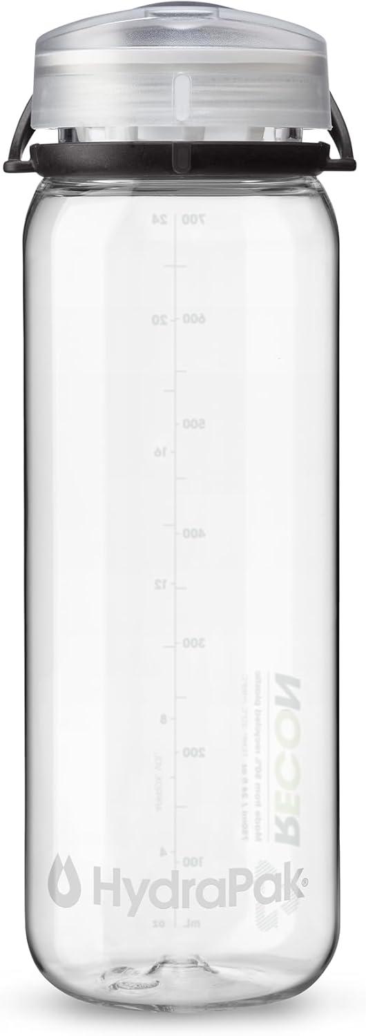 imageHydraPak Recon Twist ampamp Sip Wide Mouth Recycled Plastic Water Bottle 24oz or 32oz Eco Friendly BPA Free Easy CarryClear Black White
