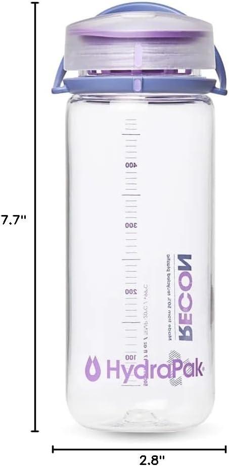 imageHydraPak Recon Twist ampamp Sip Wide Mouth Recycled Plastic Water Bottle 24oz or 32oz Eco Friendly BPA Free Easy CarryClear Iris Violet