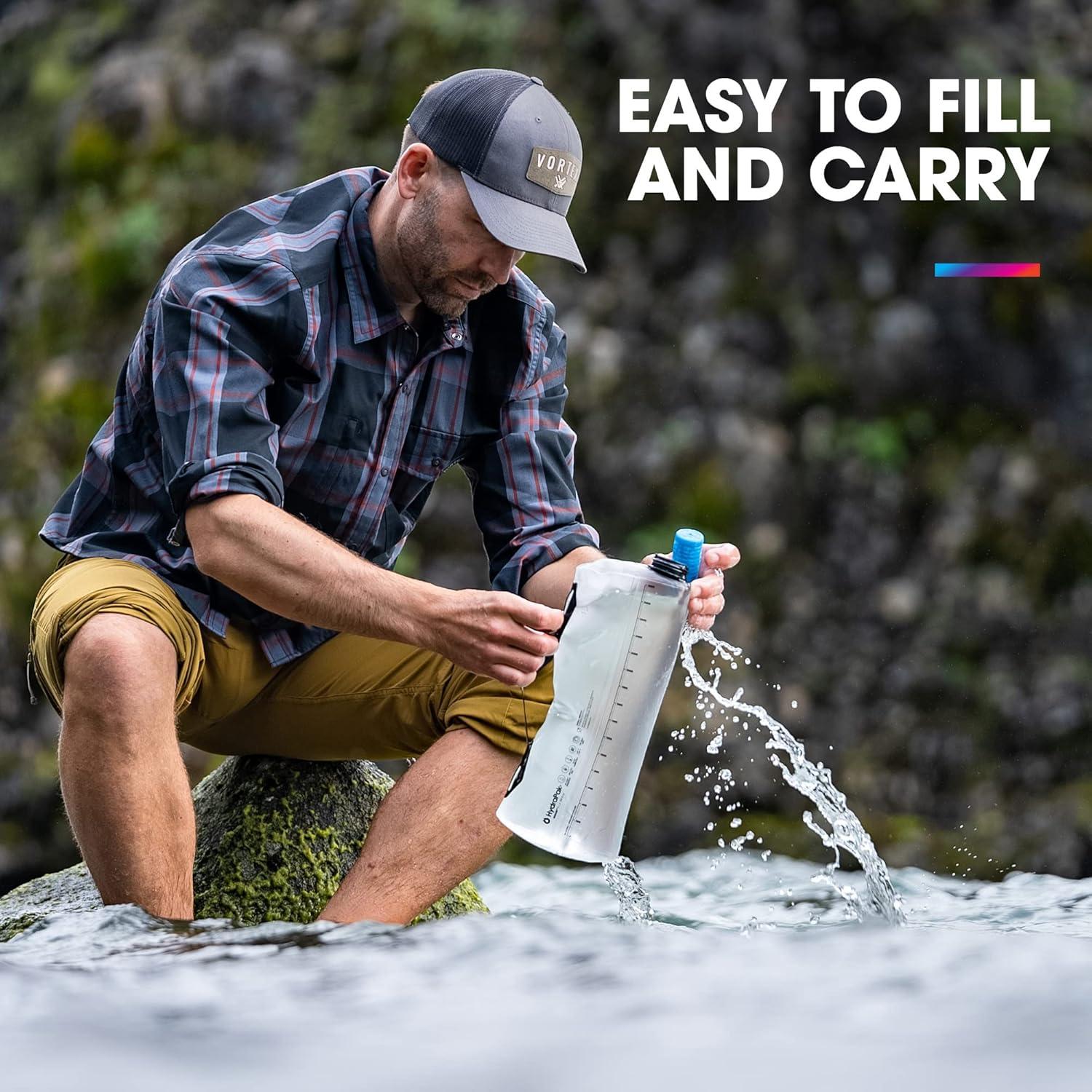 imageHydraPak Seeker Collapsible Water Filtration ampamp Storage 6L BPA ampamp PVC Free Hydration Reservoir Bag Leak Proof Lightweight3 L Filter Kit