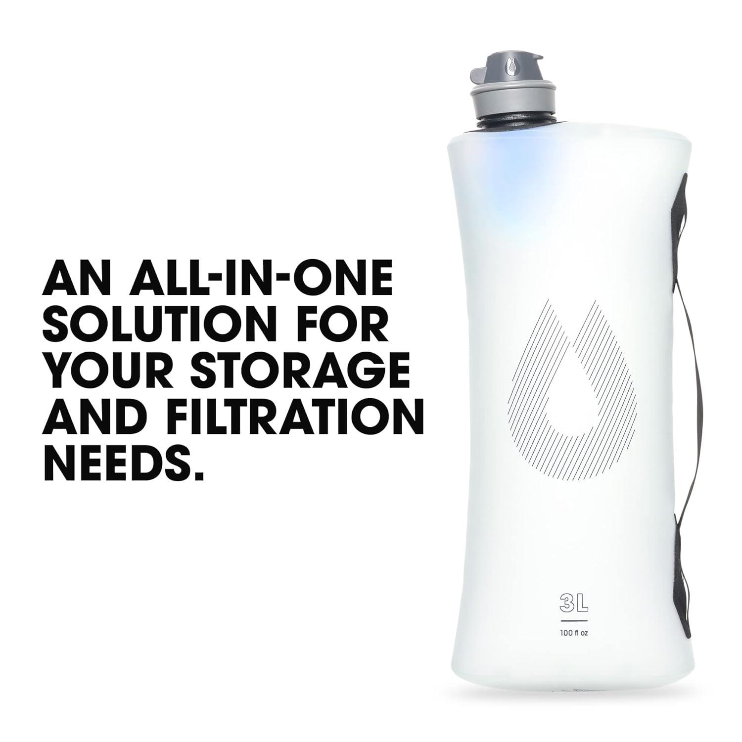 imageHydraPak Seeker Collapsible Water Filtration ampamp Storage 6L BPA ampamp PVC Free Hydration Reservoir Bag Leak Proof Lightweight3 L Filter Kit