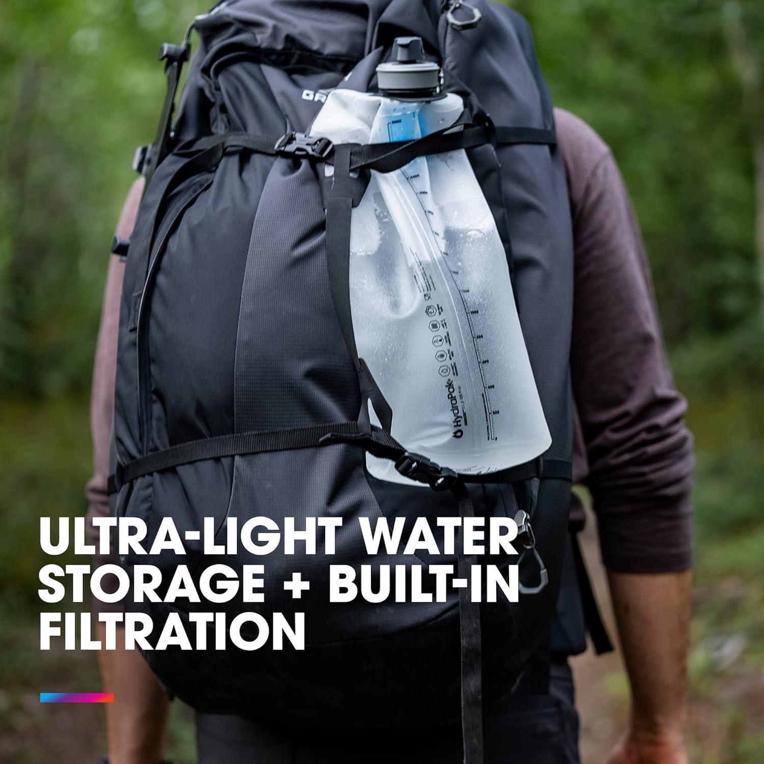 imageHydraPak Seeker Collapsible Water Filtration ampamp Storage 6L BPA ampamp PVC Free Hydration Reservoir Bag Leak Proof Lightweight3 L Filter Kit