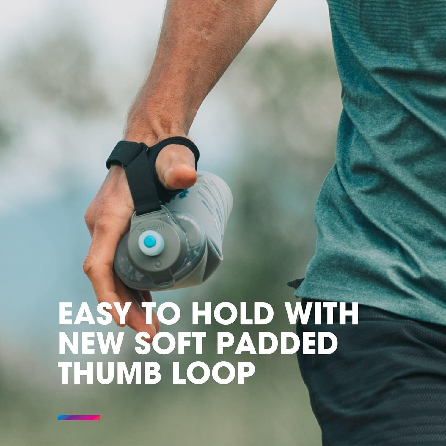 imageHydraPak SkyFlask Speed Collapsible Handheld Running Water Bottle 350ml 500ml 500ml Insulated Adjustable Strap Lightweight SpillProof Cap350ml Thumb Loop