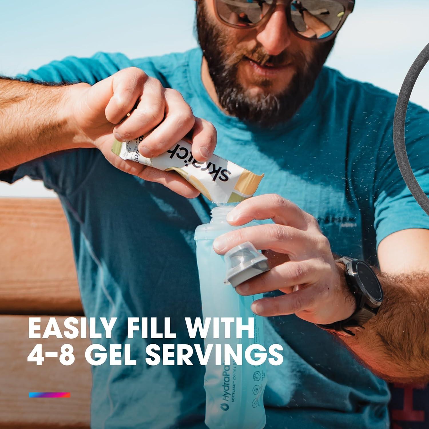 imageHydraPak SoftFlask Collapsible Nutrition Flask 150ml or 250ml BPA Free Easy Open Cap Foldable Lightweight250ml