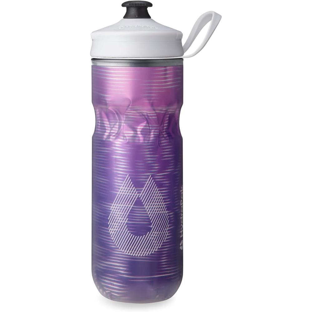 imageHydraPak Polar Bottle Polar Sport Insulated Water Bottle BPAFree Sport ampamp Bike Squeeze Bottle with Handle Splash Gold 700ml 24ozPulse Purple