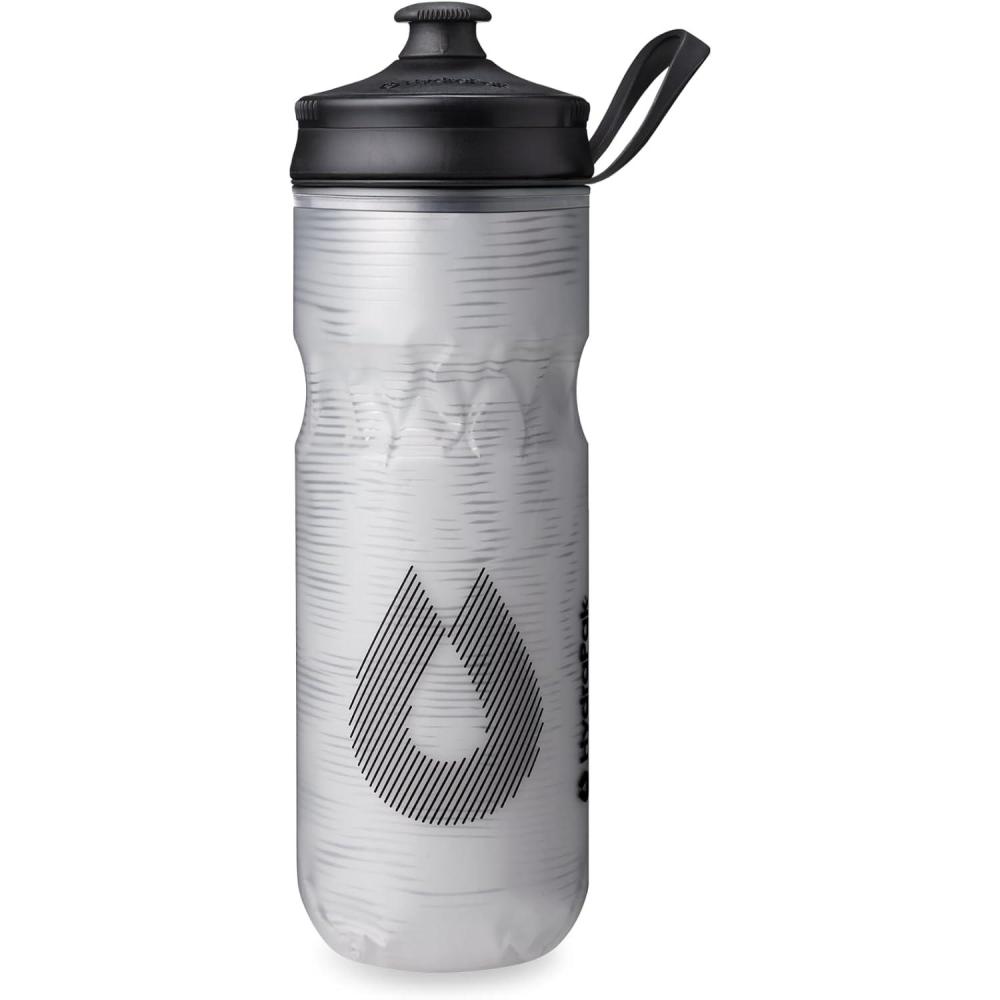 imageHydraPak Polar Bottle Polar Sport Insulated Water Bottle BPAFree Sport ampamp Bike Squeeze Bottle with Handle Splash Gold 700ml 24ozPulse White