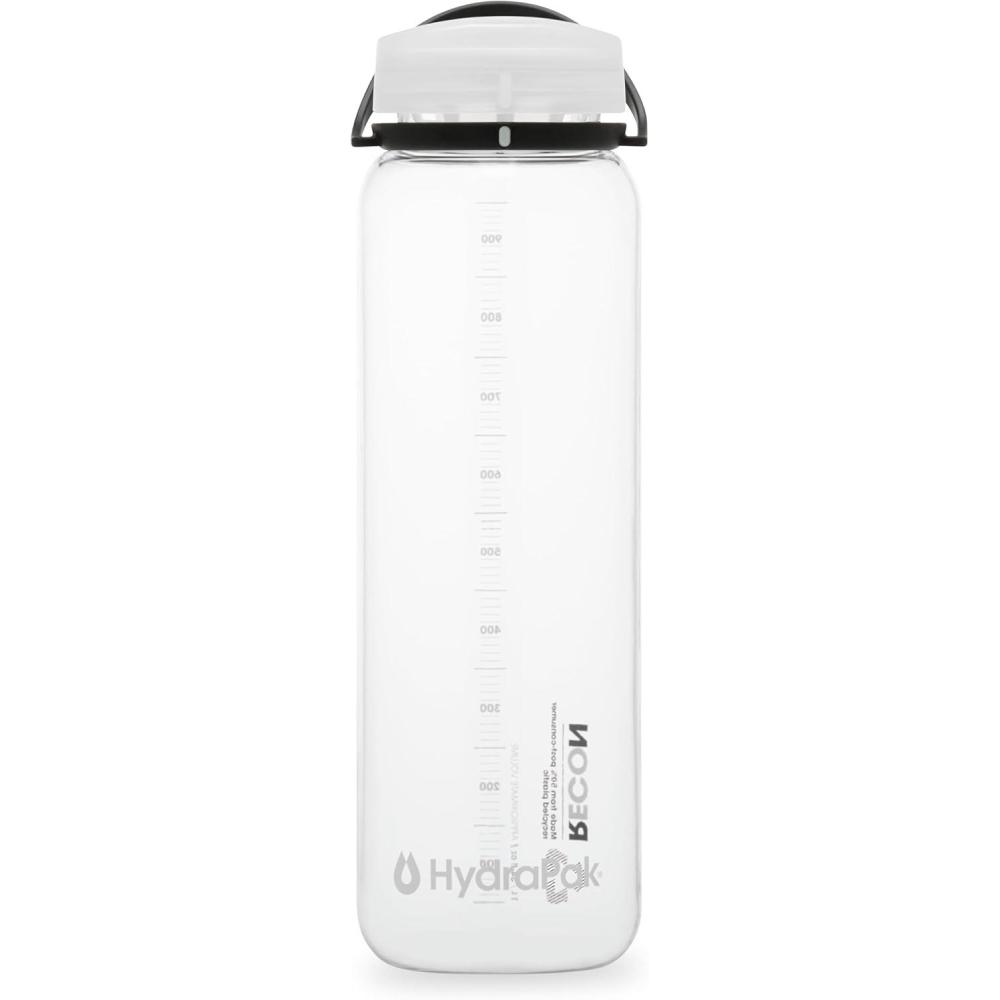 imageHydraPak Recon Twist ampamp Sip Wide Mouth Recycled Plastic Water Bottle 24oz or 32oz Eco Friendly BPA Free Easy CarryClear Black White