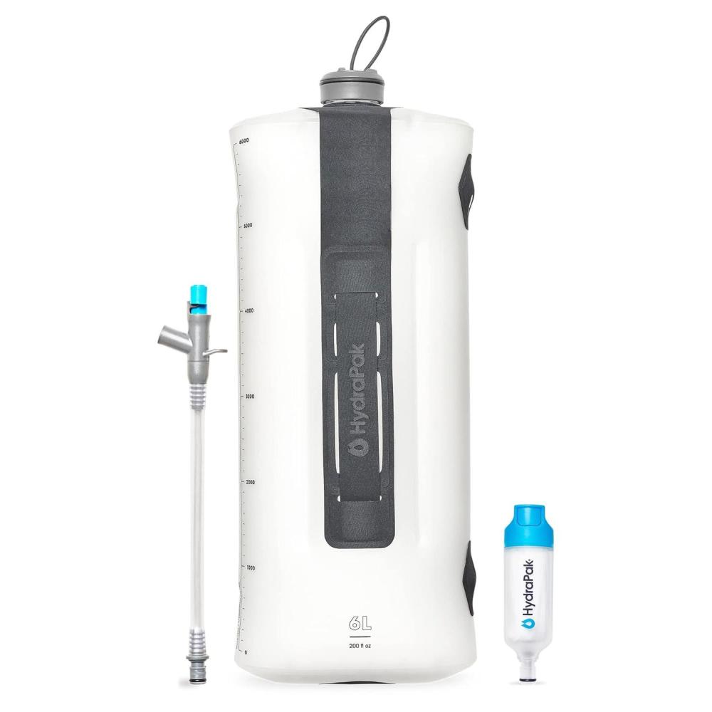 imageHydraPak Seeker Collapsible Water Filtration ampamp Storage 6L BPA ampamp PVC Free Hydration Reservoir Bag Leak Proof Lightweight6 L Filter Kit