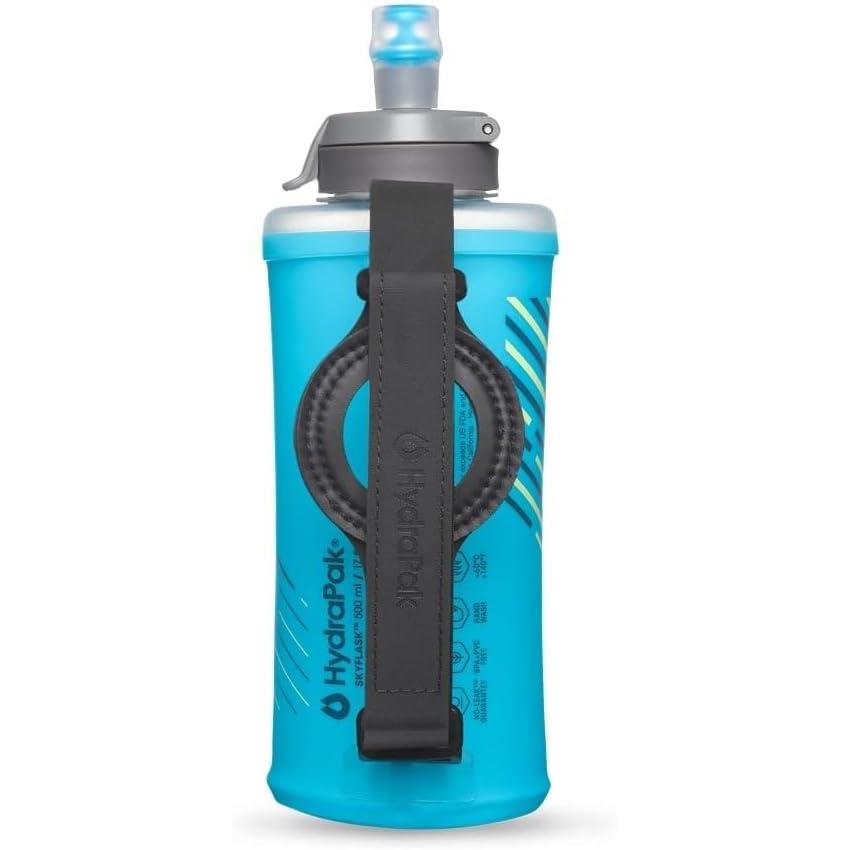 imageHydraPak SkyFlask Speed Collapsible Handheld Running Water Bottle 350ml 500ml 500ml Insulated Adjustable Strap Lightweight SpillProof Cap500ml Thumb Loop