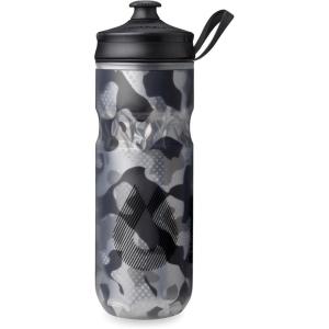 HydraPak | Polar Bottle – Polar Sport Insulated Water Bottle – BPA-Free, Sport & Bike Squeeze Bottle with Handle (Splash Gold, 700ml / 24oz)(Contender Black)