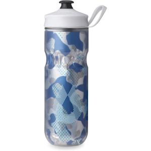 HydraPak | Polar Bottle – Polar Sport Insulated Water Bottle – BPA-Free, Sport & Bike Squeeze Bottle with Handle (Splash Gold, 700ml / 24oz)(Contender Blue)