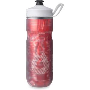 HydraPak | Polar Bottle – Polar Sport Insulated Water Bottle – BPA-Free, Sport & Bike Squeeze Bottle with Handle (Splash Gold, 700ml / 24oz)(Pulse Red)