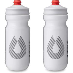 HydraPak Breakaway Surge Lightweight Bike Water Bottle 2-Pack (20oz, 25oz, 30oz) – High Flow, Cycling & Sports Squeeze Bottle(White)