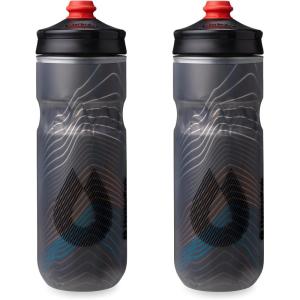 HydraPak Polar Surge Insulated Bike Water Bottle 2-Pack (20oz or 24oz) – High Flow, Fits Most Bike Cages, For Cycling & Sports(Ascent Black)