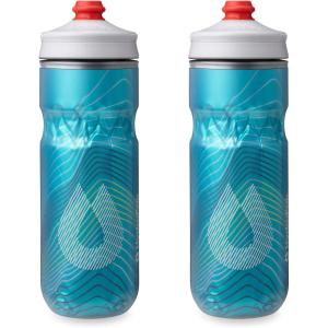 HydraPak Polar Surge Insulated Bike Water Bottle 2-Pack (20oz or 24oz) – High Flow, Fits Most Bike Cages, For Cycling & Sports(Ascent Blue)