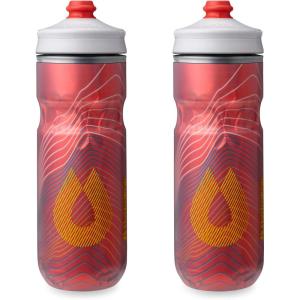 HydraPak Polar Surge Insulated Bike Water Bottle 2-Pack (20oz or 24oz) – High Flow, Fits Most Bike Cages, For Cycling & Sports(Ascent Red)