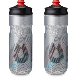 HydraPak Polar Surge Insulated Bike Water Bottle 2-Pack (20oz or 24oz) – High Flow, Fits Most Bike Cages, For Cycling & Sports(Ascent Silver)