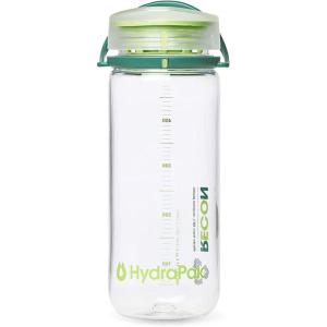 HydraPak Recon Twist & Sip – Wide Mouth Recycled Plastic Water Bottle (24oz or 32oz) – Eco Friendly, BPA Free, Easy Carry(Clear / Evergreen & Lime)